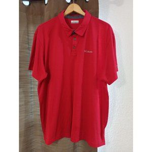 Men's Columbia Omni Wick Red Striped Polo Shirt Size 2XL Tall